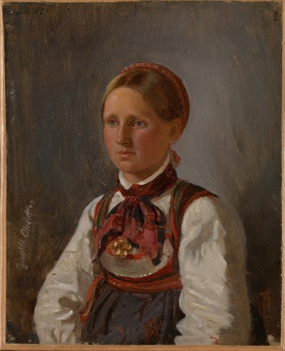 Retrato de Gunild Olsdatter de Tinn de Adolph Tidemand